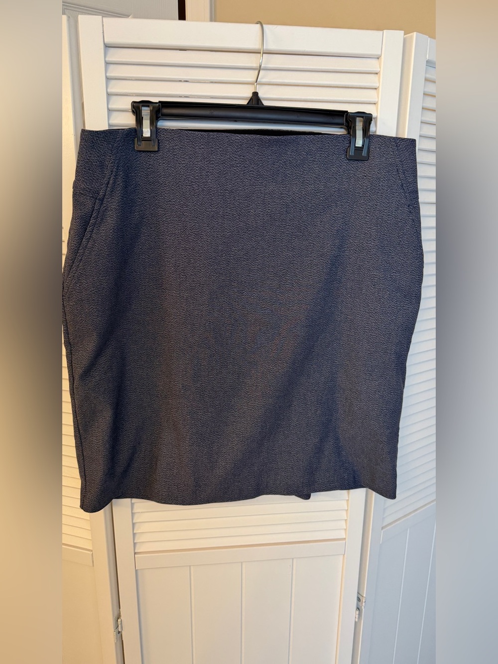 Apt. 9 Womens Skirt Large Heather Blue Skirt Tummy Control Elastic Waist